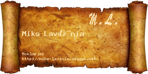 Miks Lavínia névjegykártya